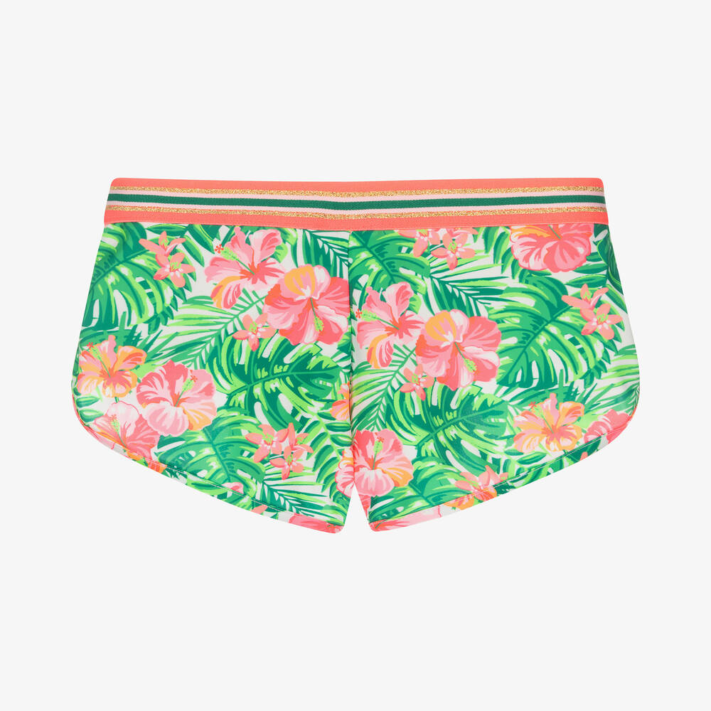 Sunuva-Розово-зеленые плавки-шорты с цветами | Childrensalon Outlet