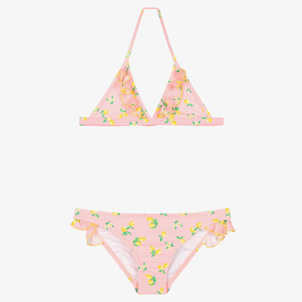 Sunuva - Bikini rose citrons et fleurs fille  | Childrensalon