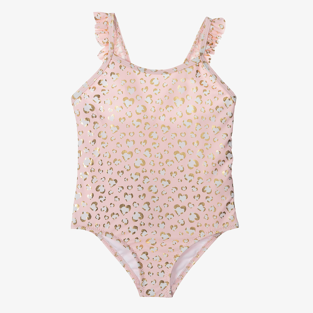Sunuva - Girls Pink Leopard Swimsuit  | Childrensalon