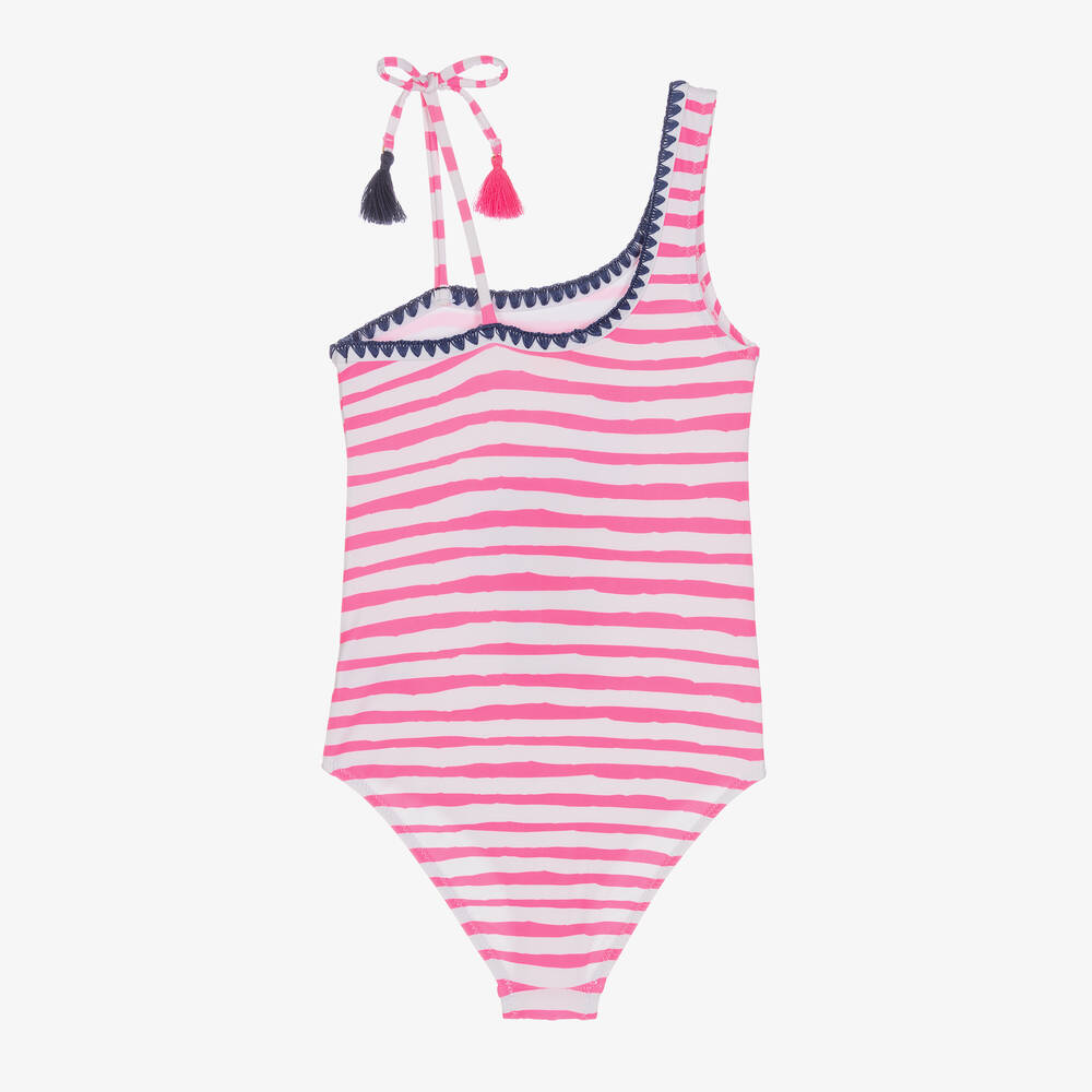 Sunuva-Girls Pink Stripe Flamingo Swimsuit | Childrensalon Outlet