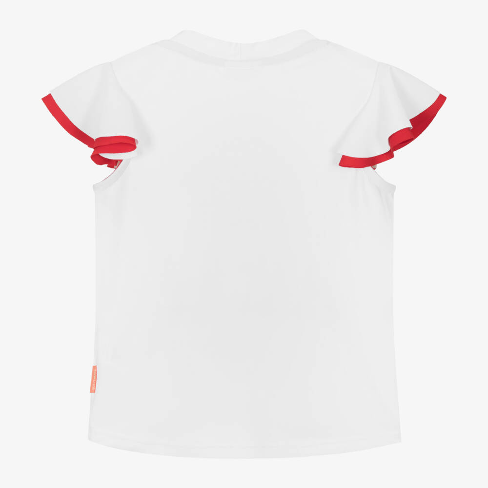 Sunuva-Girls Recycled White Heart Swim Top | Childrensalon Outlet