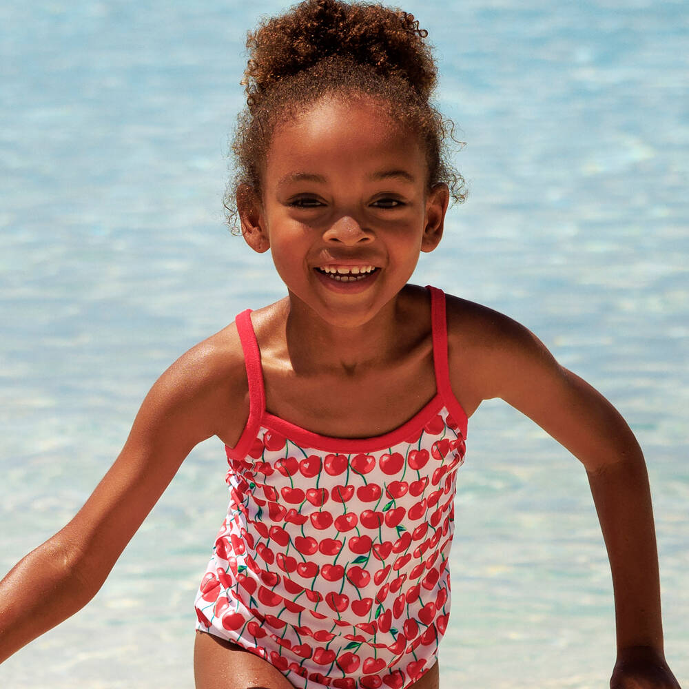Girls red swimsuit top
