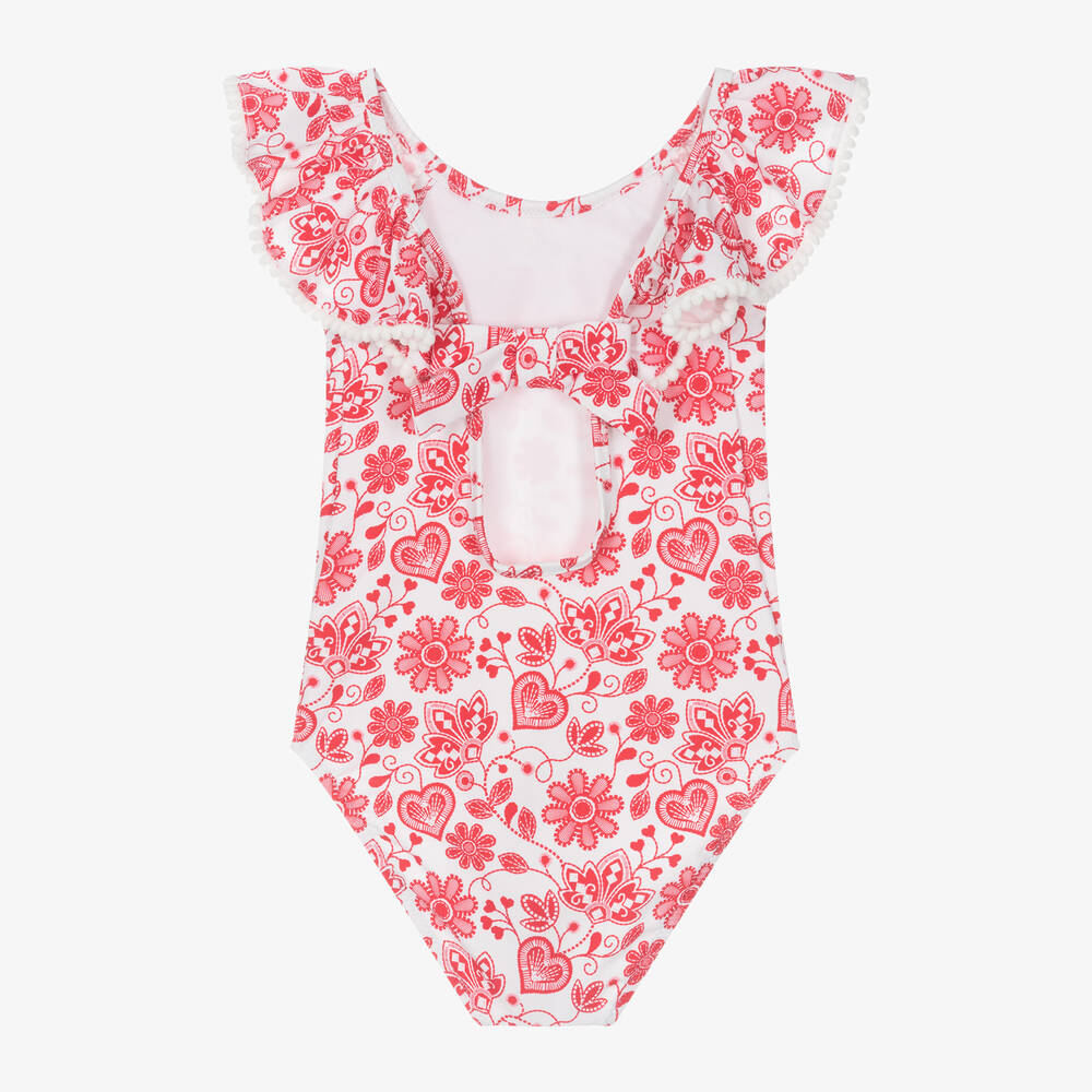 Sunuva Girls Red Floral Swimsuit