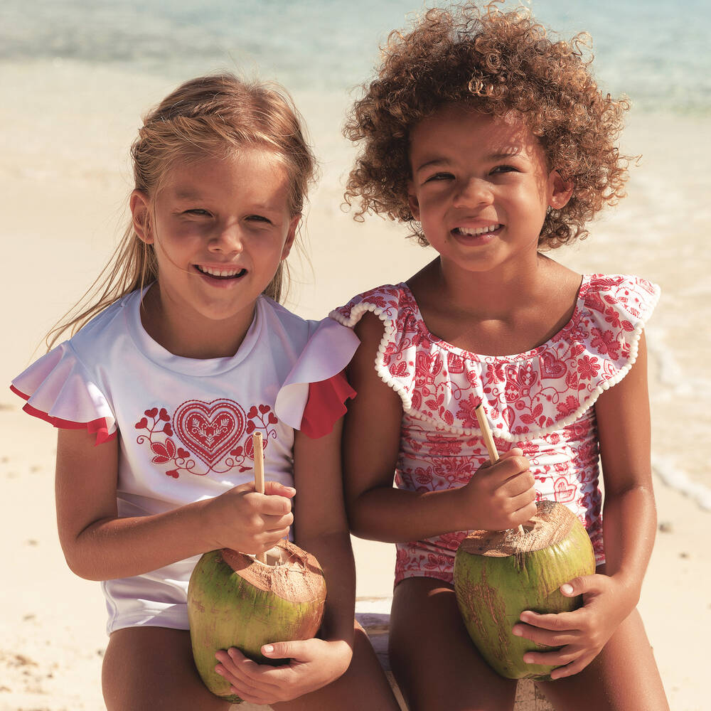 Sunuva-Girls Red Floral Swimsuit | Childrensalon Outlet