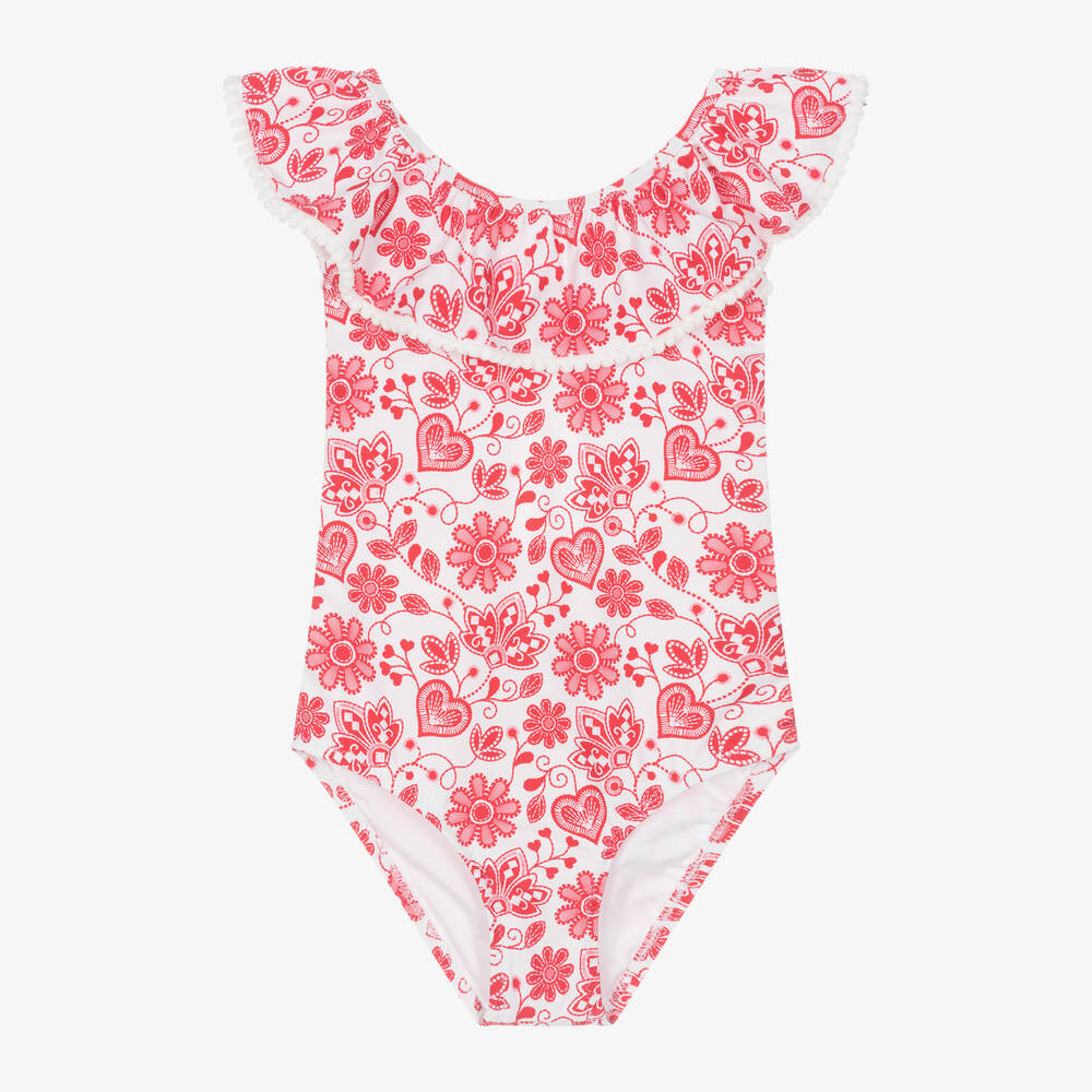 Sunuva-Купальник с красными цветами для девочек | Childrensalon Outlet