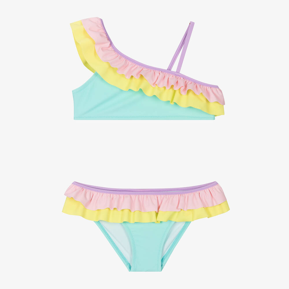 Sunuva-Girls Turquoise Blue Colourblock Bikini | Childrensalon Outlet