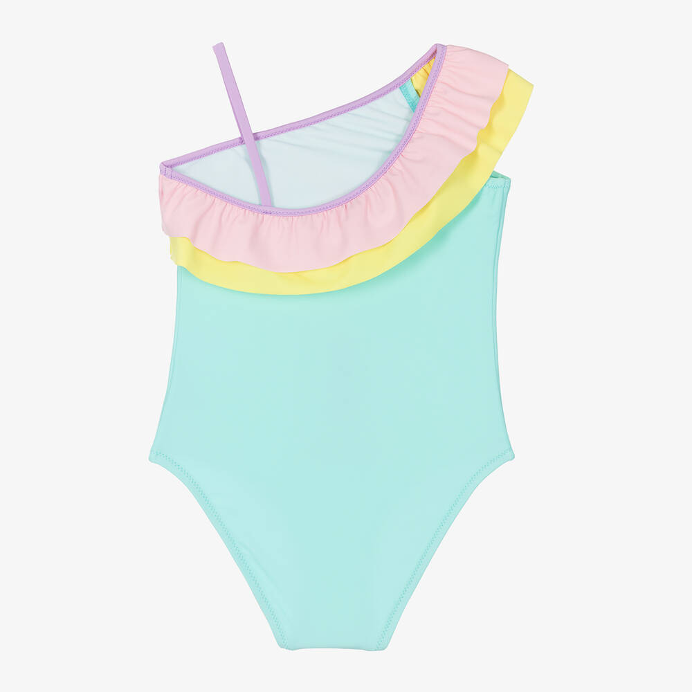 Sunuva-Girls Turquoise Blue Ruffle Swimsuit | Childrensalon Outlet