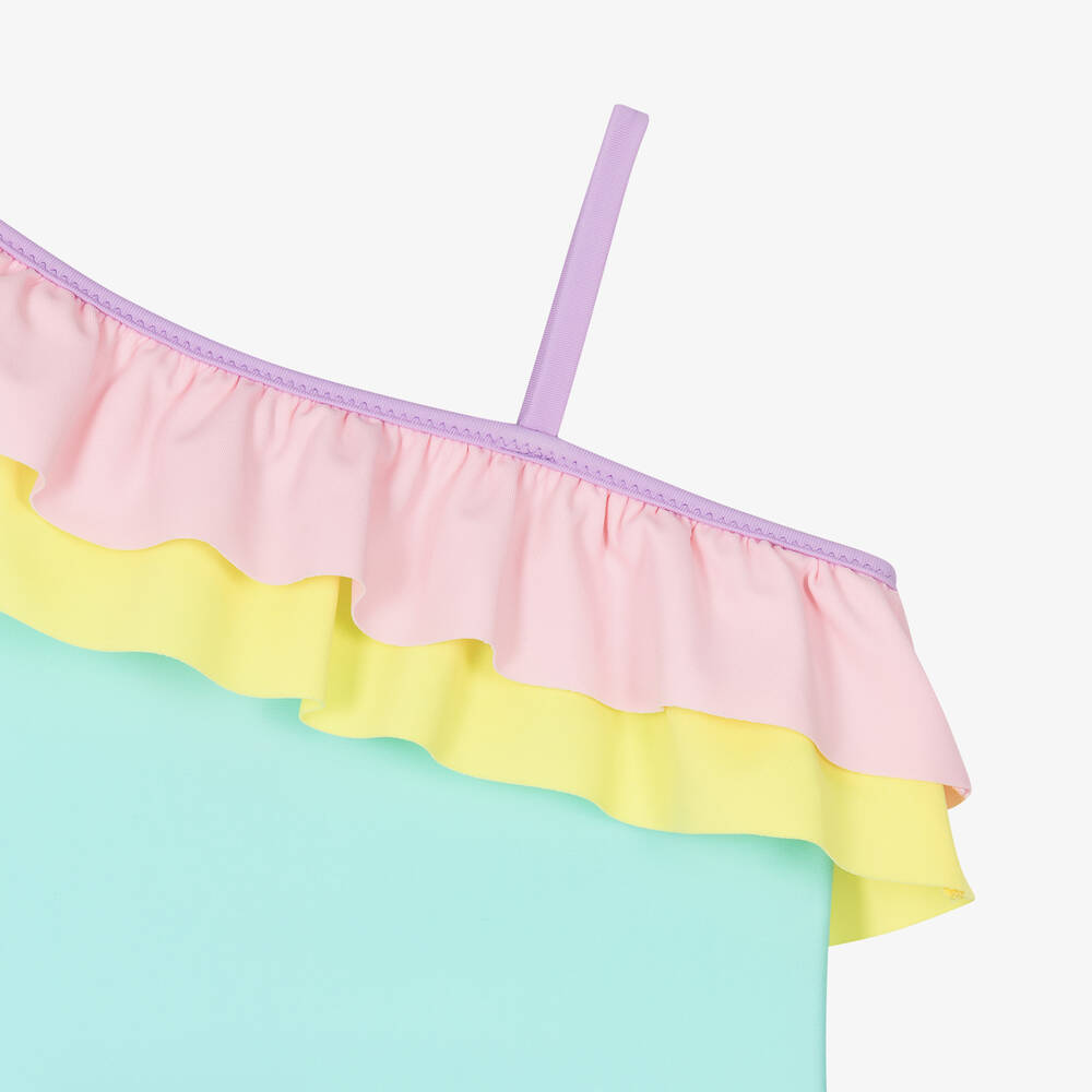 Sunuva-Girls Turquoise Blue Ruffle Swimsuit | Childrensalon Outlet