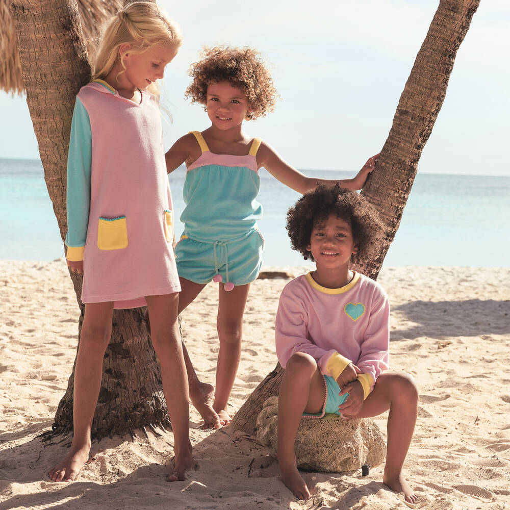 Sunuva Girls Turquoise Blue Towelling Playsuit