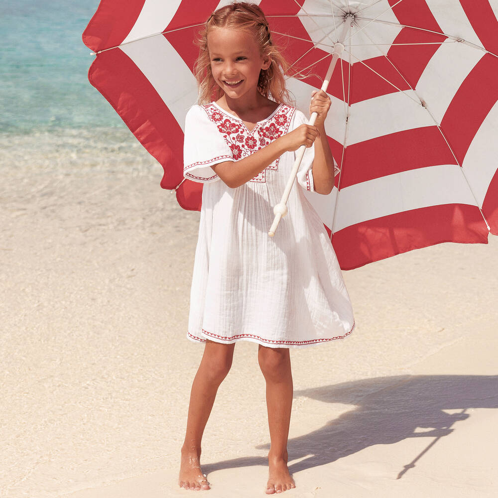 Sunuva-فستان قطن مطرز لون أبيض | Childrensalon Outlet