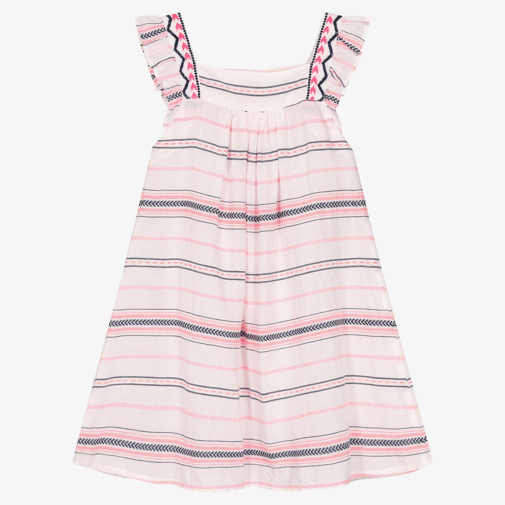 Sunuva-Girls White & Pink Striped Sun Dress | Childrensalon Outlet