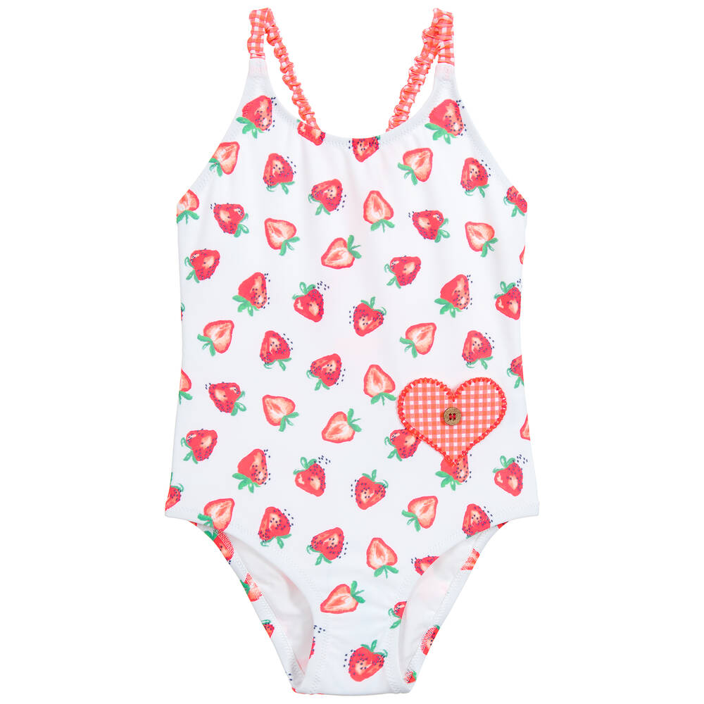 Sunuva - Girls White Swimsuit (UPF50+) | Childrensalon