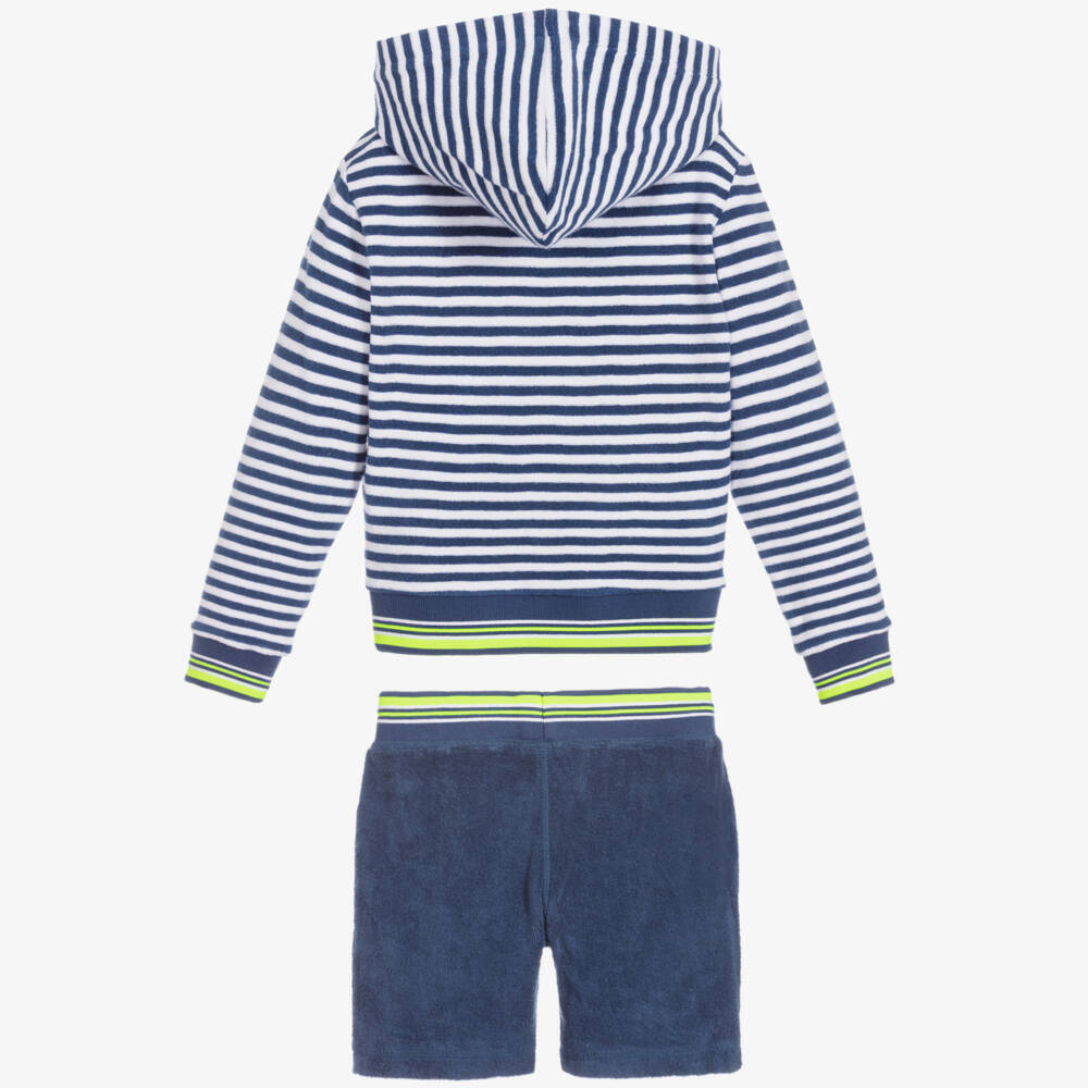 Sunuva-Navy Blue Towelling Shorts Set | Childrensalon Outlet