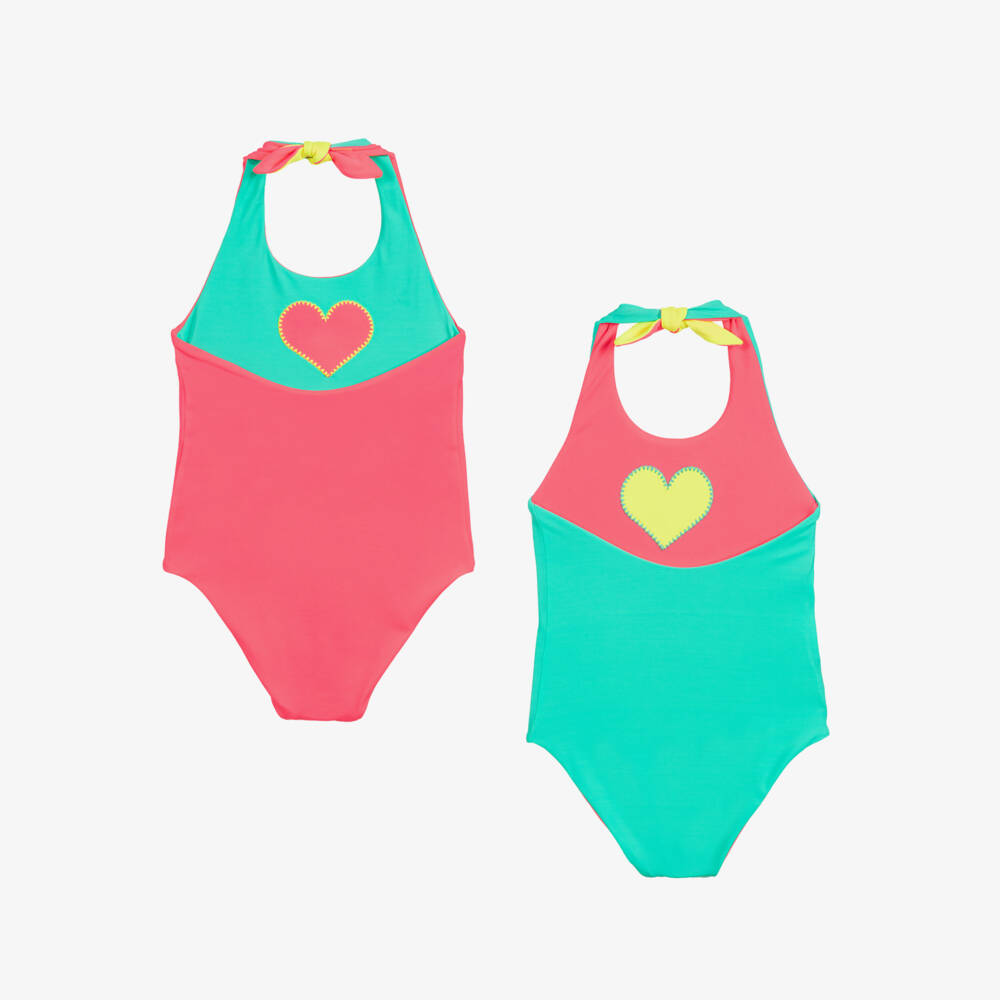 Sunuva-Pink & Green Swimsuit (UPF50+) | Childrensalon Outlet