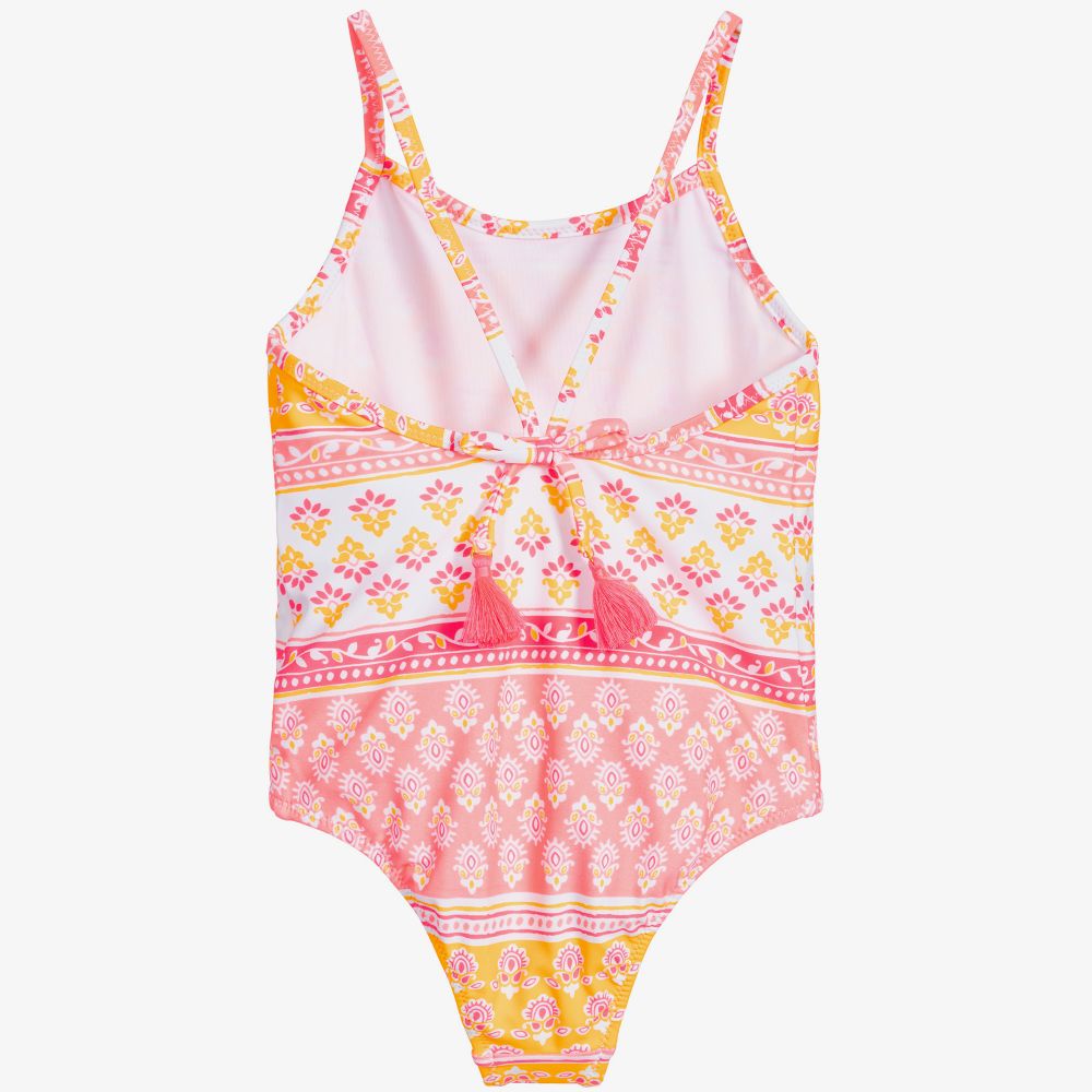 Sunuva-مايّو لون زهري نيون وبرتقالي للبنات +UPF50 | Childrensalon Outlet