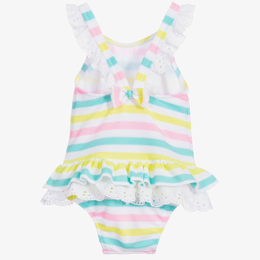 Sunuva-مايّو لون أبيض مقلم للمولودات +UPF50 | Childrensalon Outlet