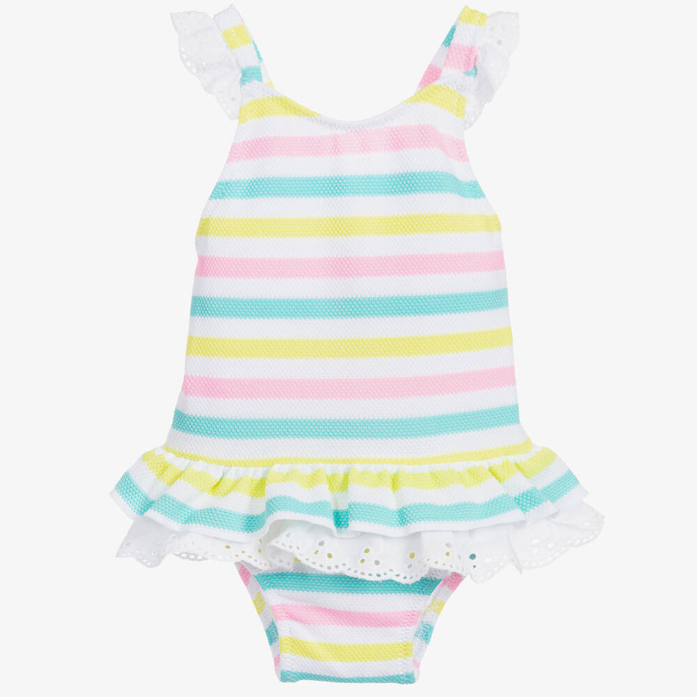 Sunuva - Maillot de bain rayé rose (UPF 50+) | Childrensalon