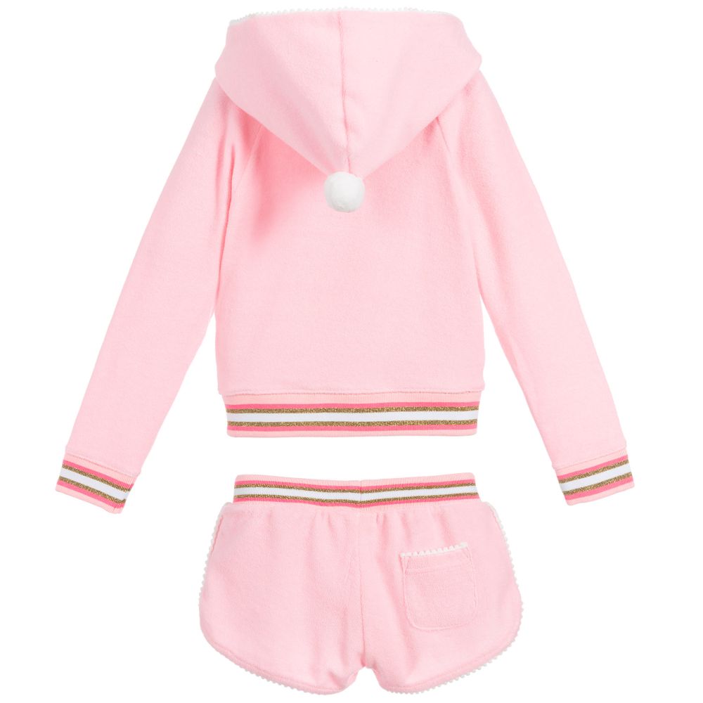Sunuva-Pink Towelling Shorts Set  | Childrensalon Outlet