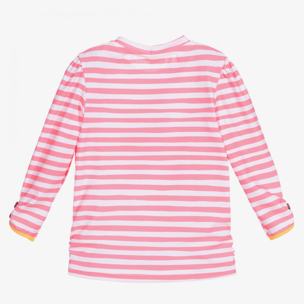 Sunuva-توب واقي من الشمس لون زهري وأبيض للبنات +UPF50 | Childrensalon Outlet