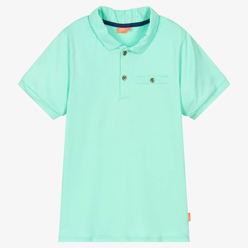 Sunuva - Teen Boys Green Polo Shirt | Childrensalon