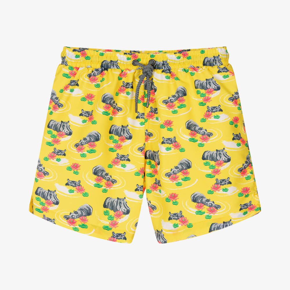 Sunuva - Желтые плавки-шорты с бегемотами | Childrensalon