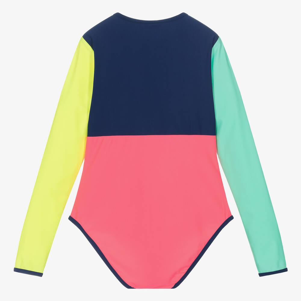 Sunuva-Teen Girls Neon Pink Colourblock Swimsuit | Childrensalon Outlet