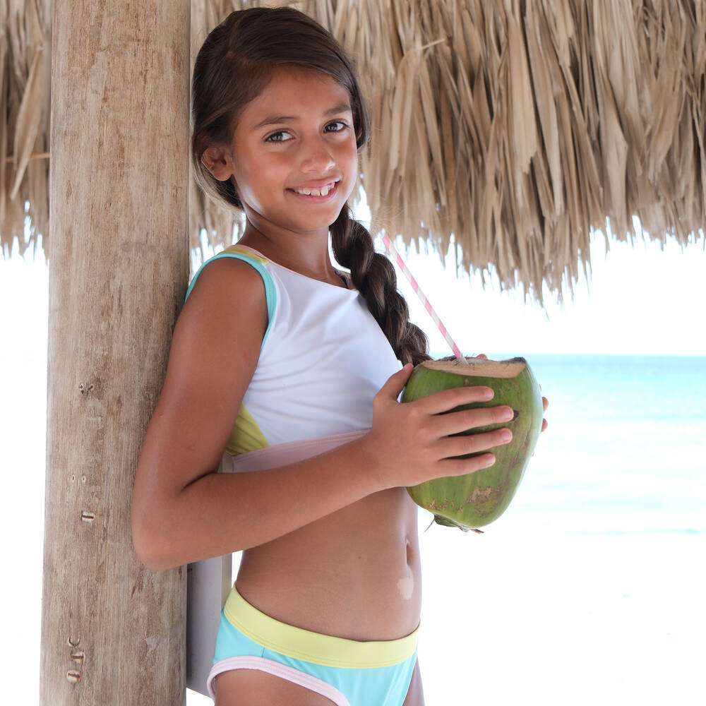Sunuva Teen Girls Pastel Blue Colourblock Bikini