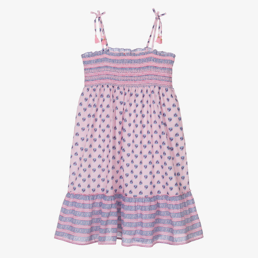 Sunuva-Teen Girls Pink & Blue Cotton Dress | Childrensalon Outlet