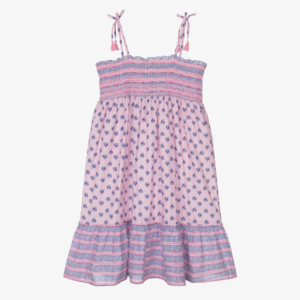 Sunuva-Teen Girls Pink & Blue Cotton Dress | Childrensalon Outlet