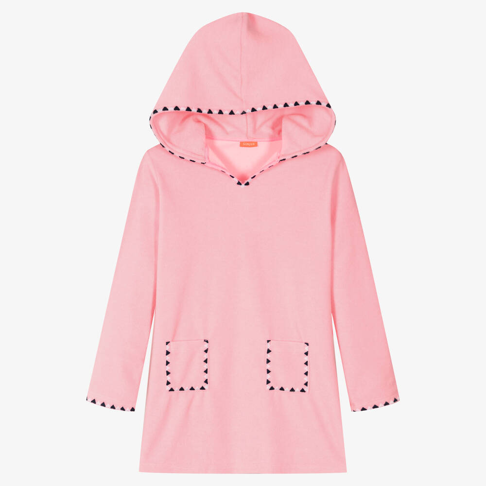 Sunuva - Teen Girls Pink Hooded Towelling Dress | Childrensalon