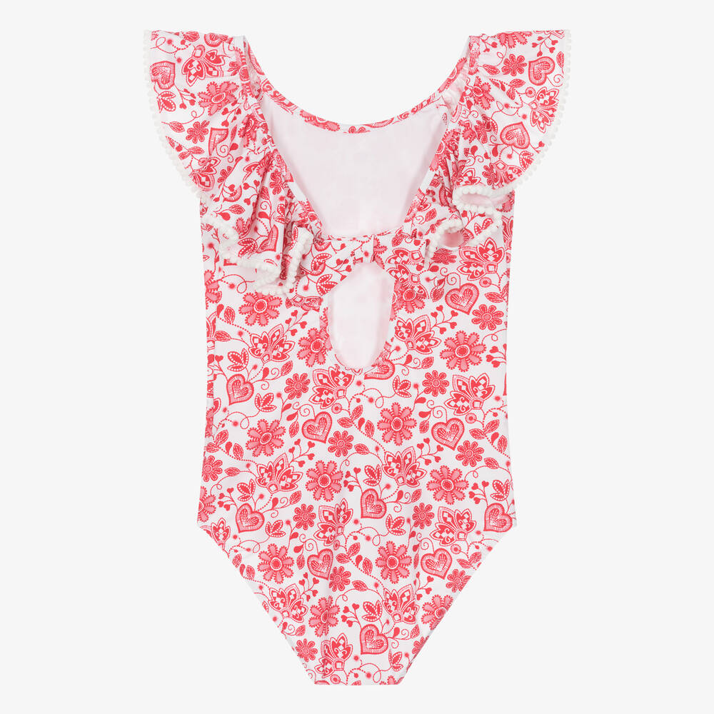 Sunuva-Teen Girls Red Floral Swimsuit | Childrensalon Outlet