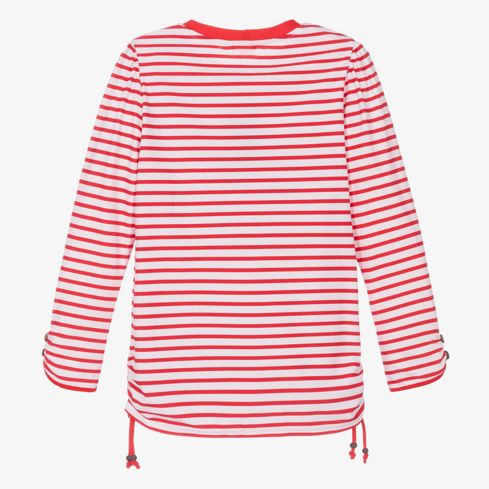 Sunuva-Teen Girls Red Striped Cherry Swim Top | Childrensalon Outlet