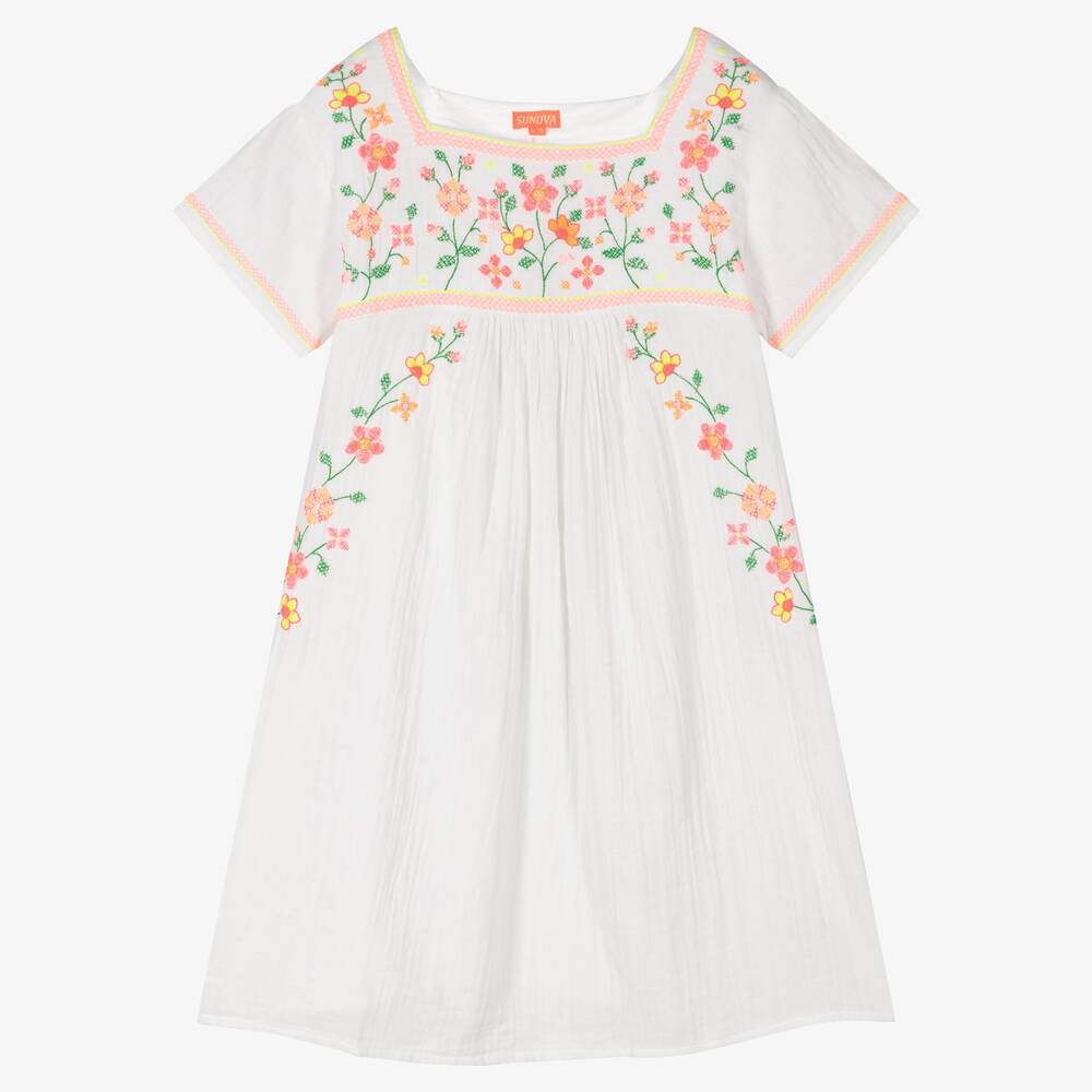 Sunuva - Teen Girls White Cotton Beach Dress | Childrensalon