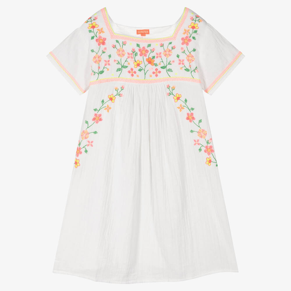 Sunuva - Robe de plage blanche en coton ado | Childrensalon