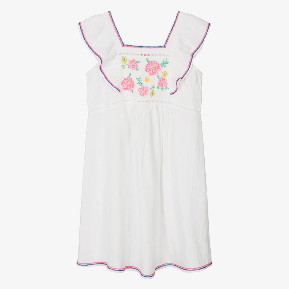 Sunuva-Teen Girls White Floral Embroidered Dress | Childrensalon Outlet