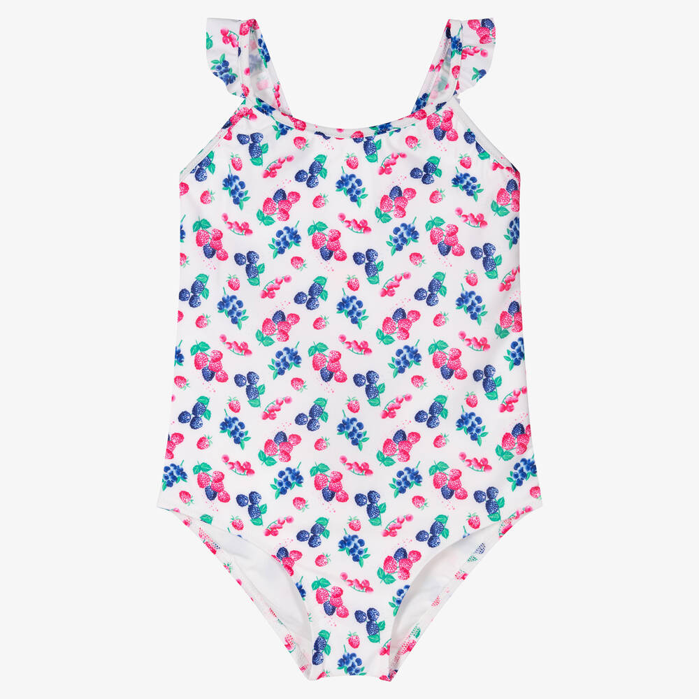 Sunuva - Teen Girls White & Pink Berries Swimsuit | Childrensalon