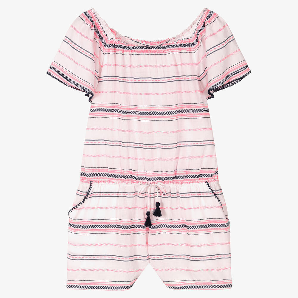 Sunuva - Gestreifter Teen Playsuit weiß/rosa | Childrensalon