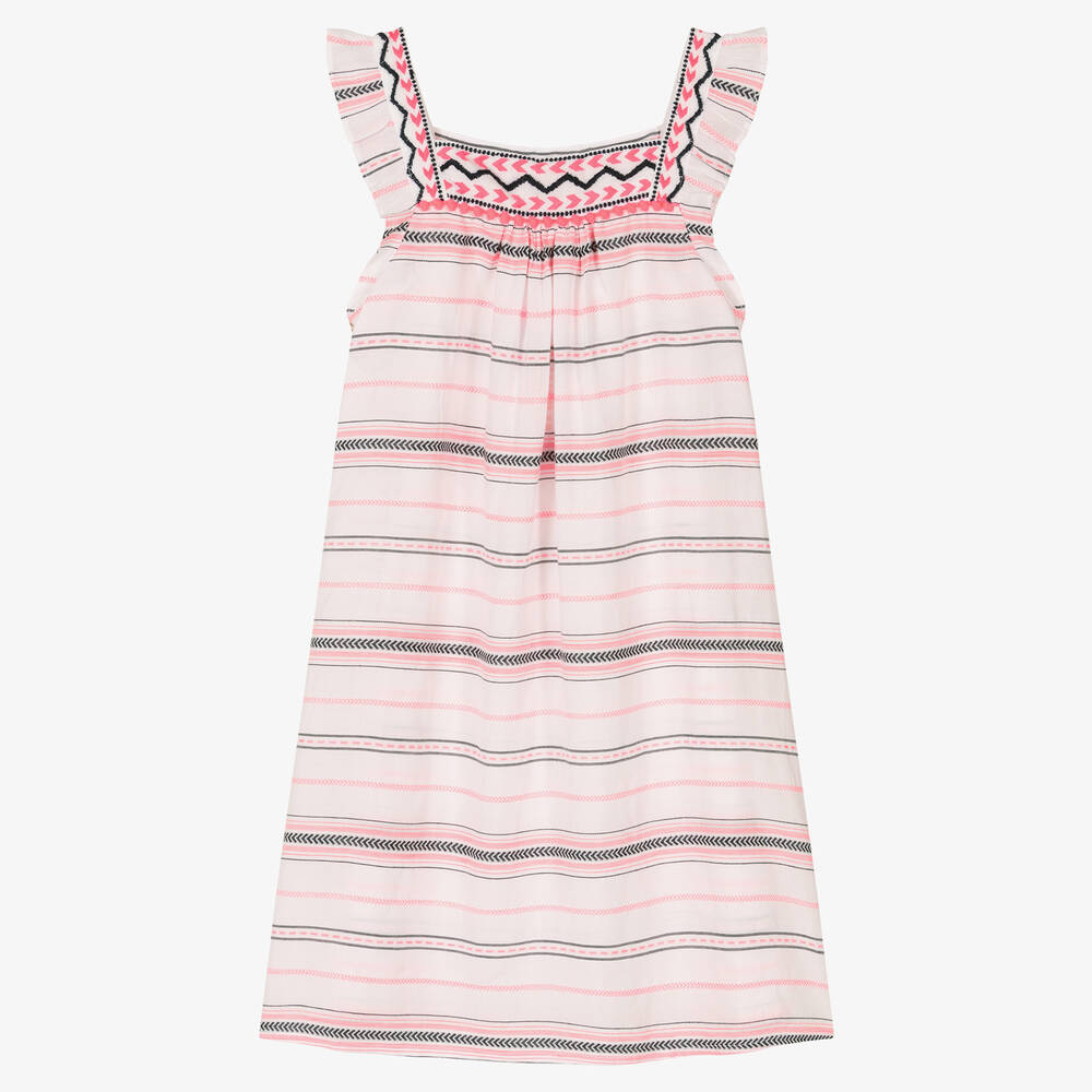 Sunuva - Teen Streifen-Sommerkleid weiß/rosa | Childrensalon