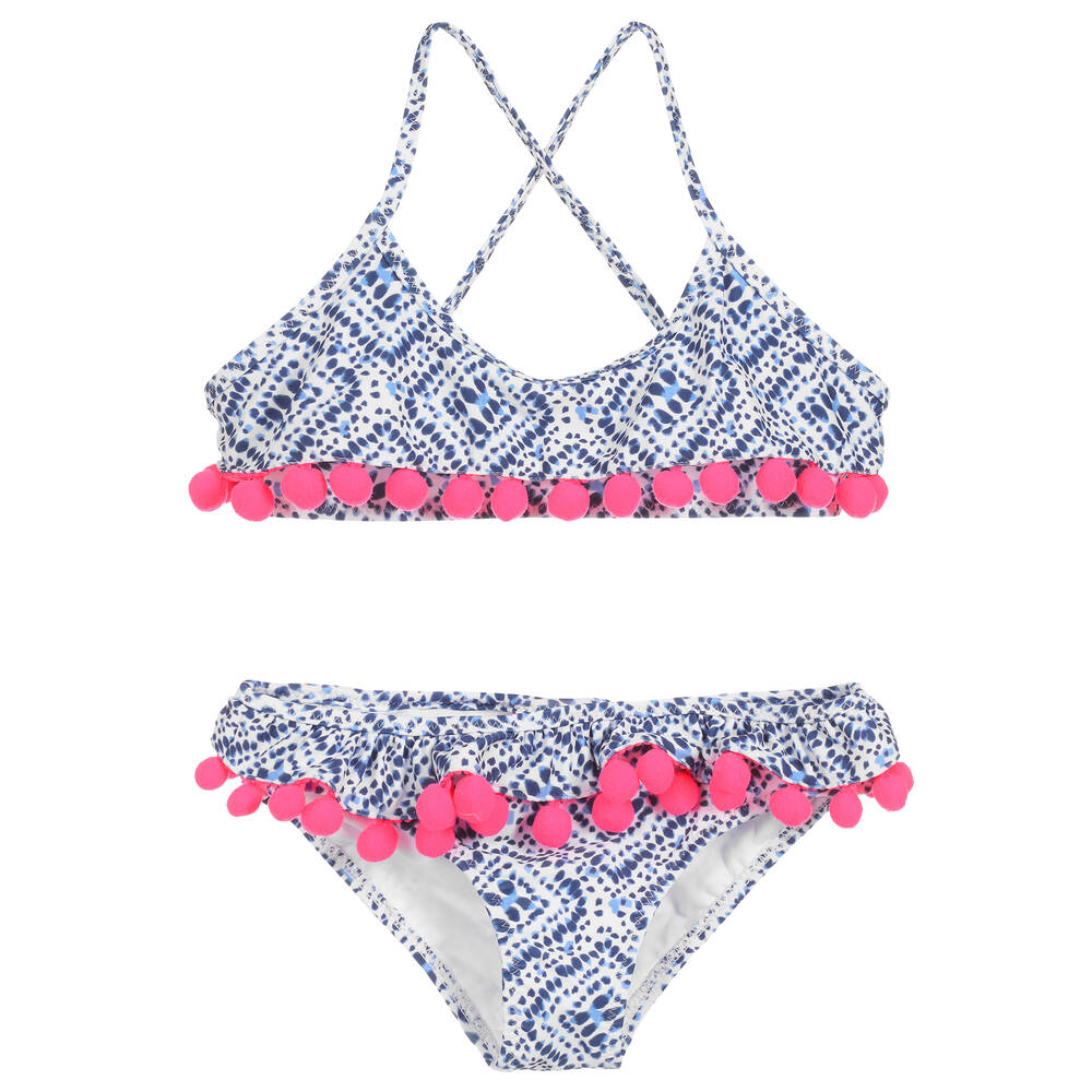 Sunuva - White & Blue Bikini (UPF50+) | Childrensalon