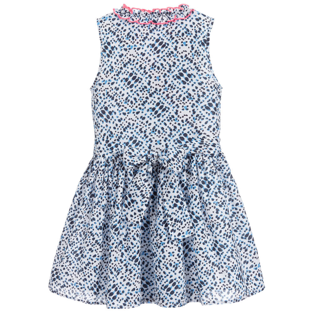 Sunuva-White & Blue Cotton Dress | Childrensalon Outlet