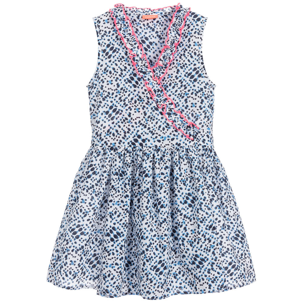 Sunuva - White & Blue Cotton Dress | Childrensalon