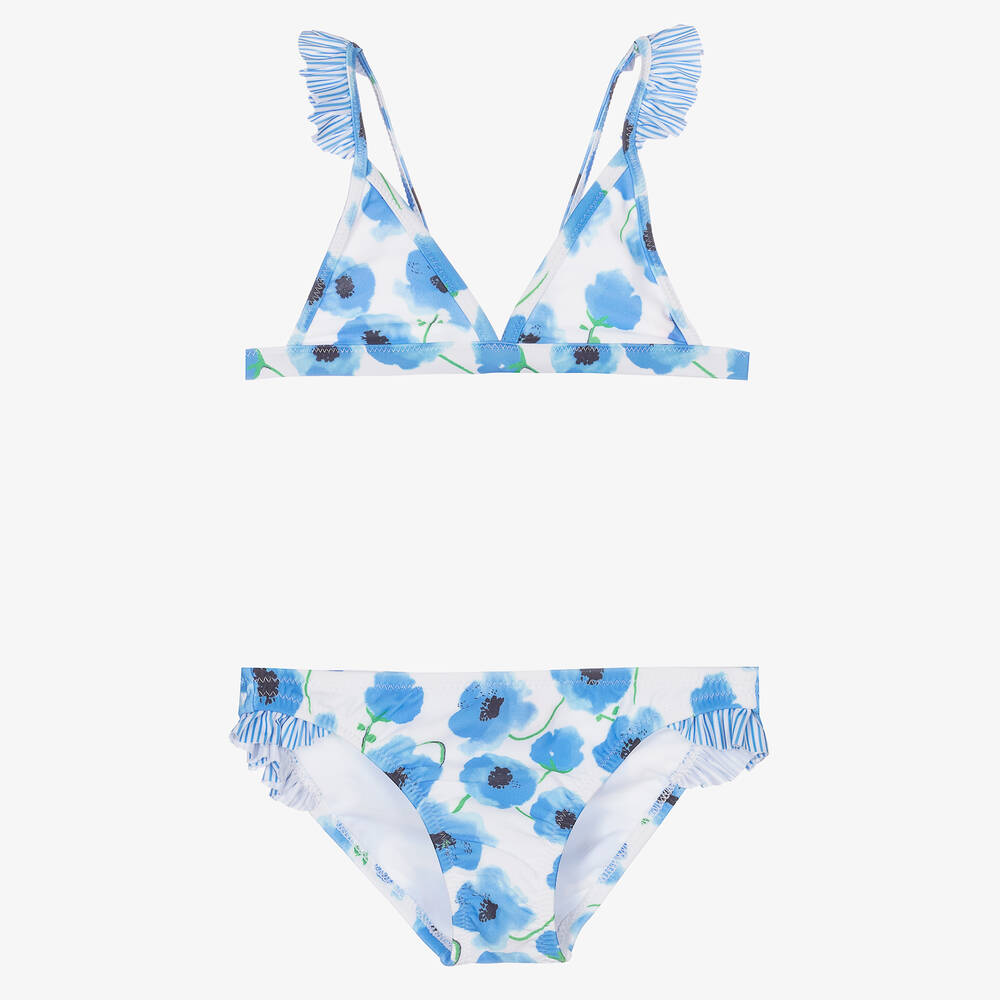 Sunuva - Bikini blanc et bleu à fleurs | Childrensalon