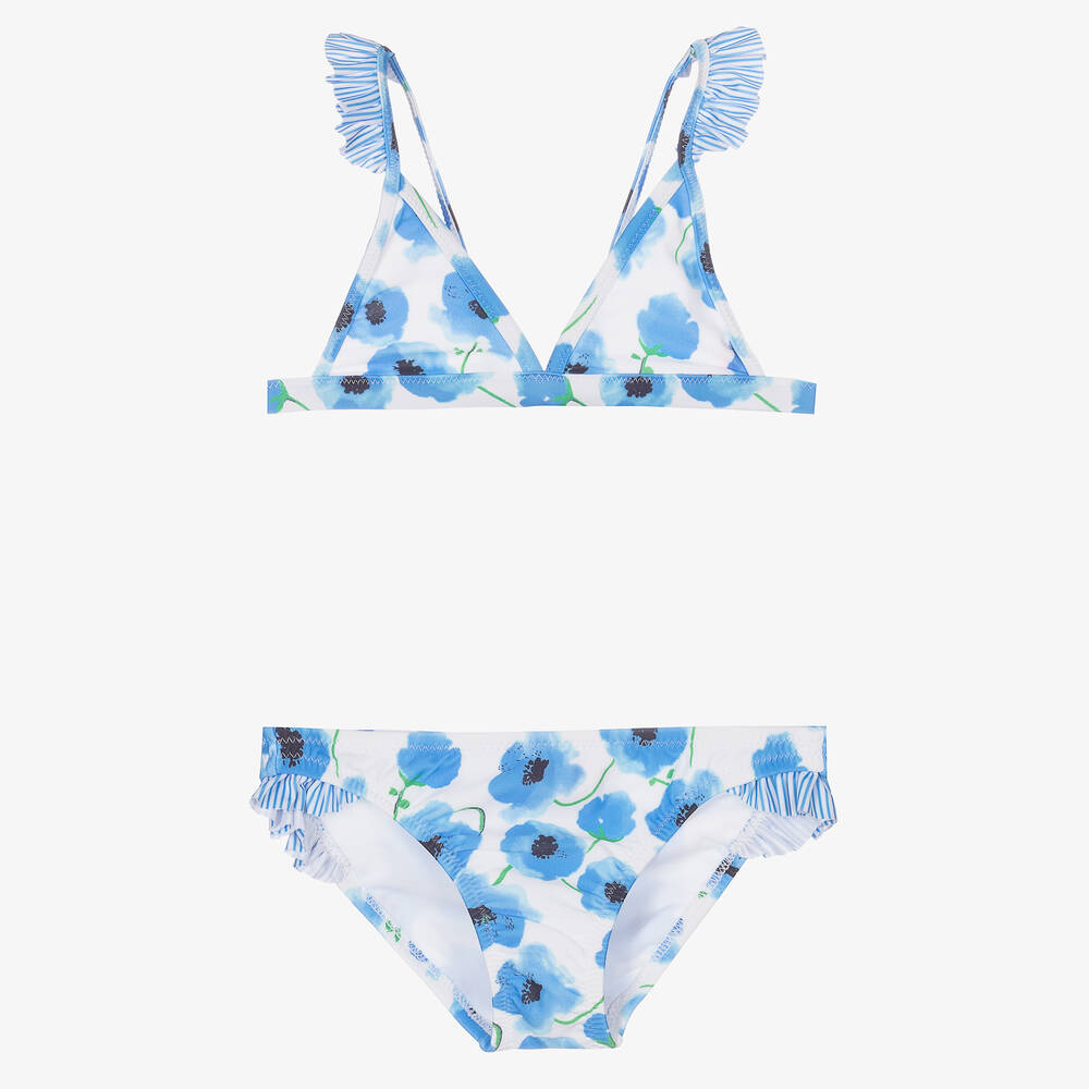 Sunuva - White & Blue Floral Bikini | Childrensalon