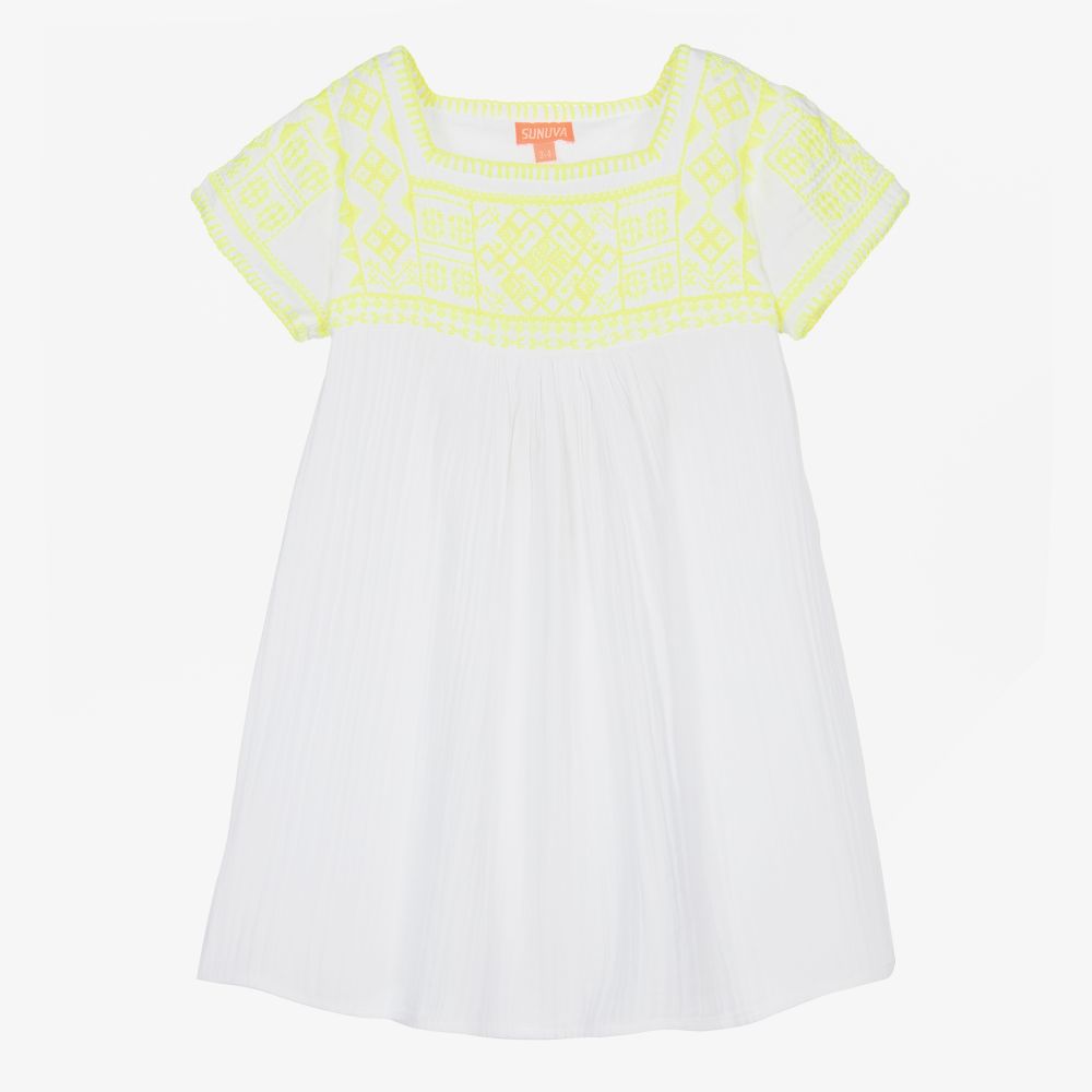 Sunuva - White Cheesecloth Beach Dress  | Childrensalon