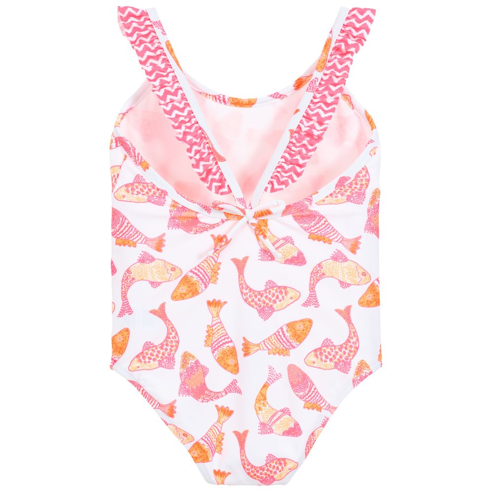 Sunuva-White & Pink Swimsuit (UPF50+) | Childrensalon Outlet