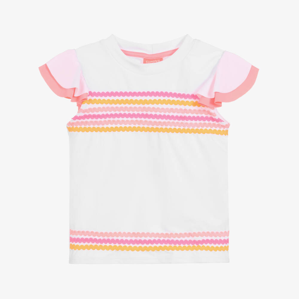 Sunuva-توب واقي من الشمس لون أبيض للبنات +UPF50 | Childrensalon Outlet
