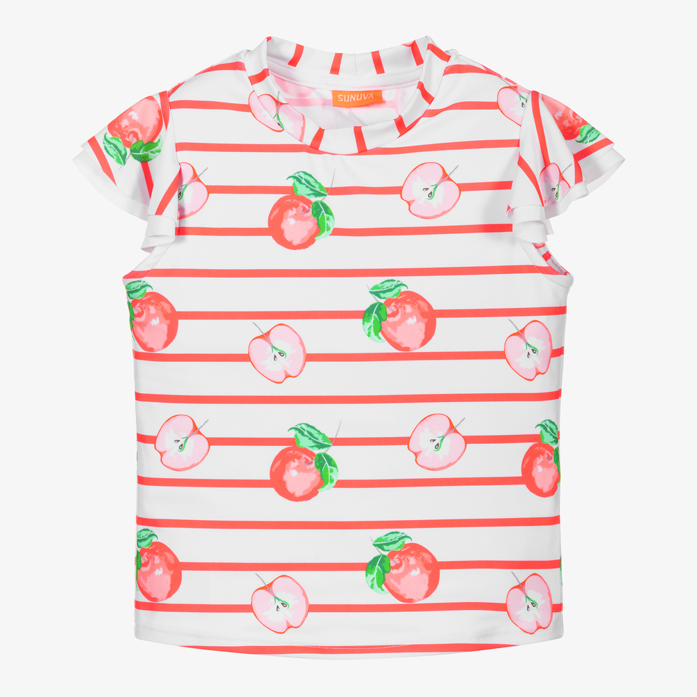 Sunuva - White & Red Swimming Top | Childrensalon