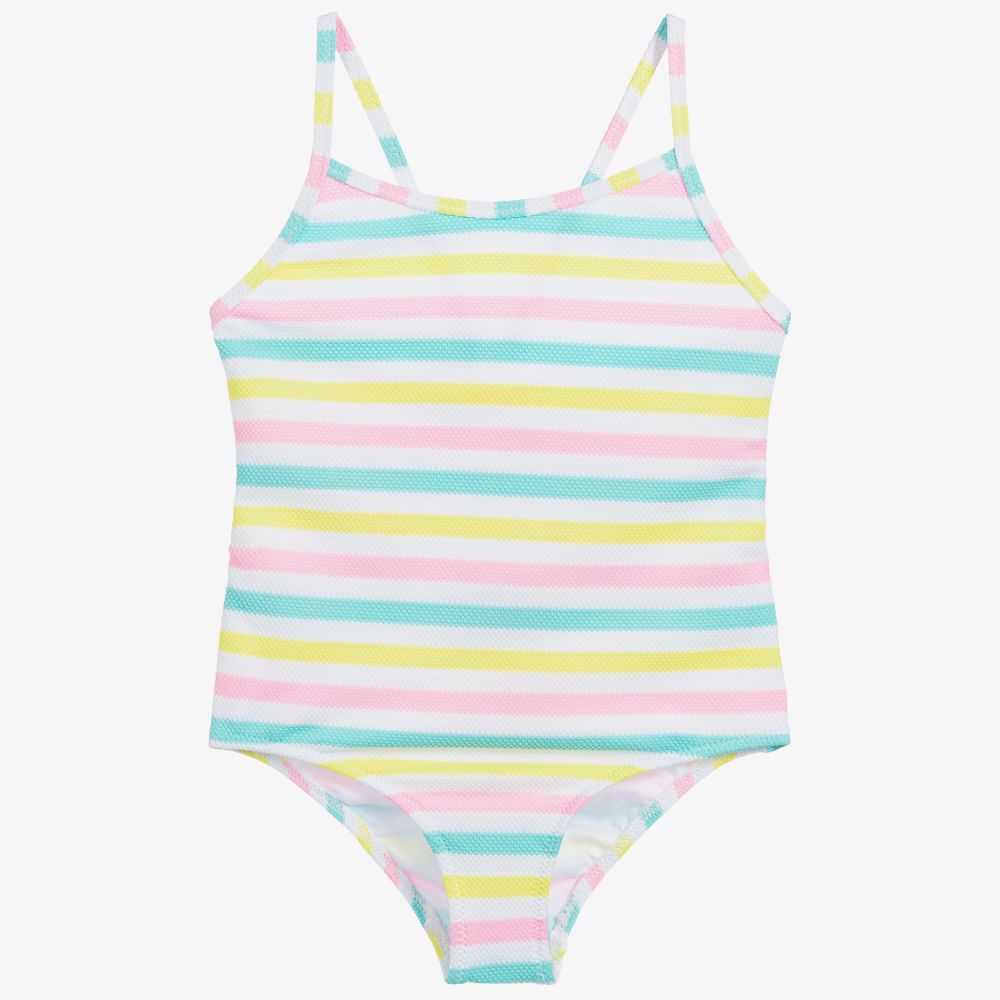 Sunuva - White Stripe Swimsuit (UPF50+) | Childrensalon