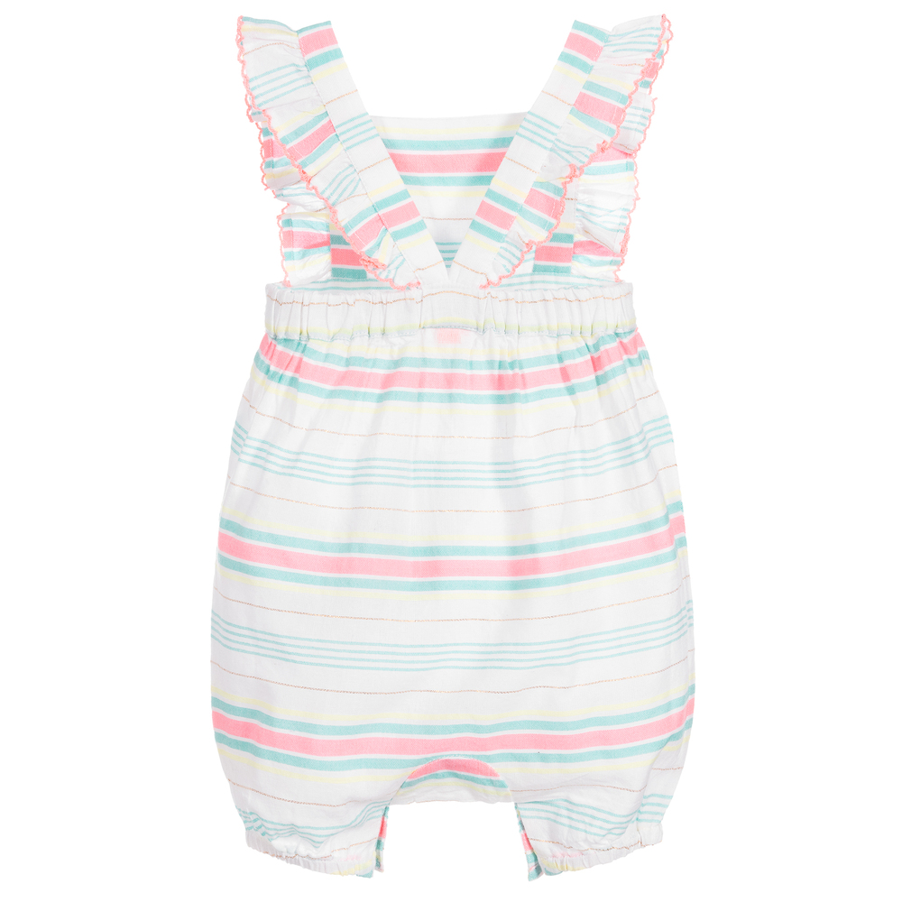 Sunuva-White Striped Cotton Playsuit | Childrensalon Outlet