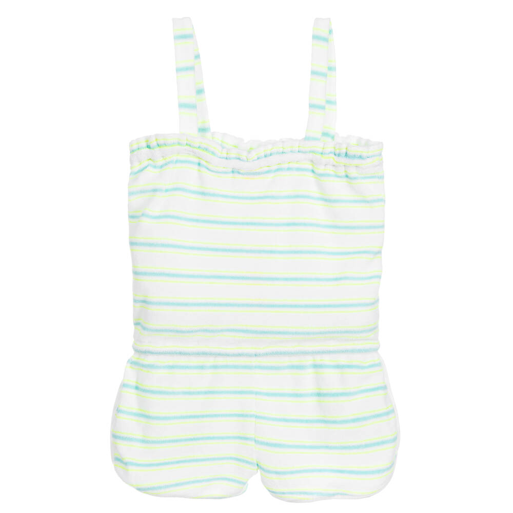 Sunuva-بلاي سوت مزيج قطن تيري مقلم لون أبيض | Childrensalon Outlet